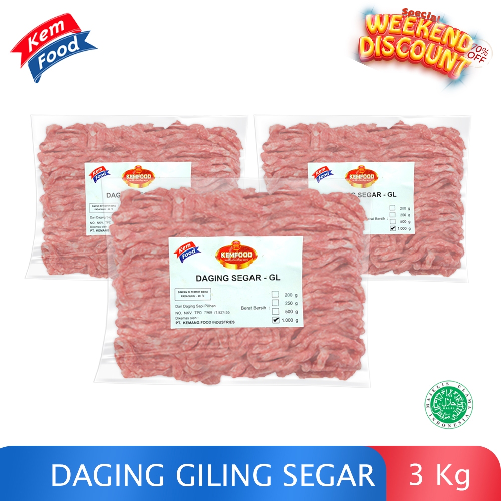 

Kemfood Paket 3 Pack Daging Sapi Giling 80% - 1kg (Promo Weekend)