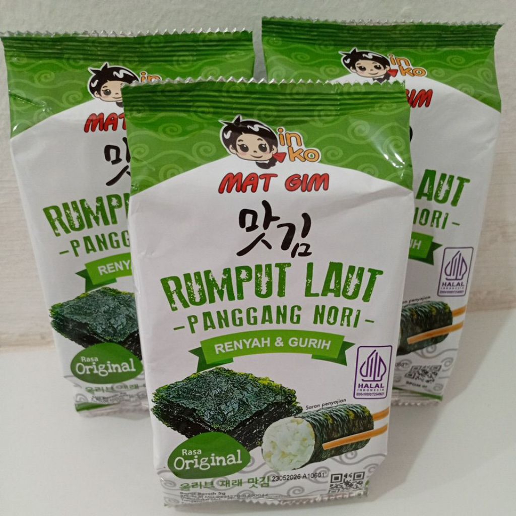

PROMO!!!! Rumput laut panggang Nori 5gr varian/BEEF BULGOGI /ASIN PEDAS (harga di atas per/1 bungkus)