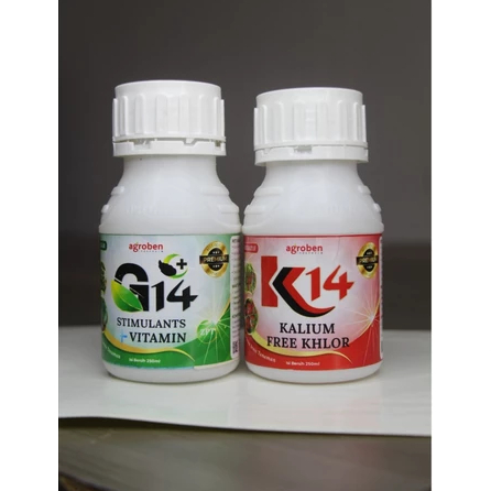 Pupuk Cair Promo Paket Lengkap G14 + K14 250ml -Nutrisi- Penumbuh dan Pembesar Buah/Umbi - Agroben