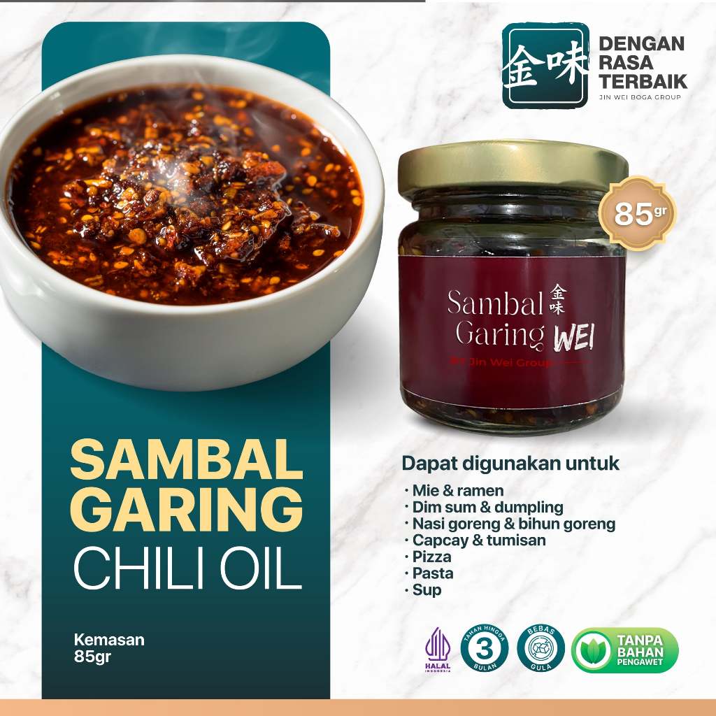 

DRT Chili Oil Halal Pedas Gurih - Cocok untuk Dimsum, Mie, Bakso Tanpa Bahan Pengawet