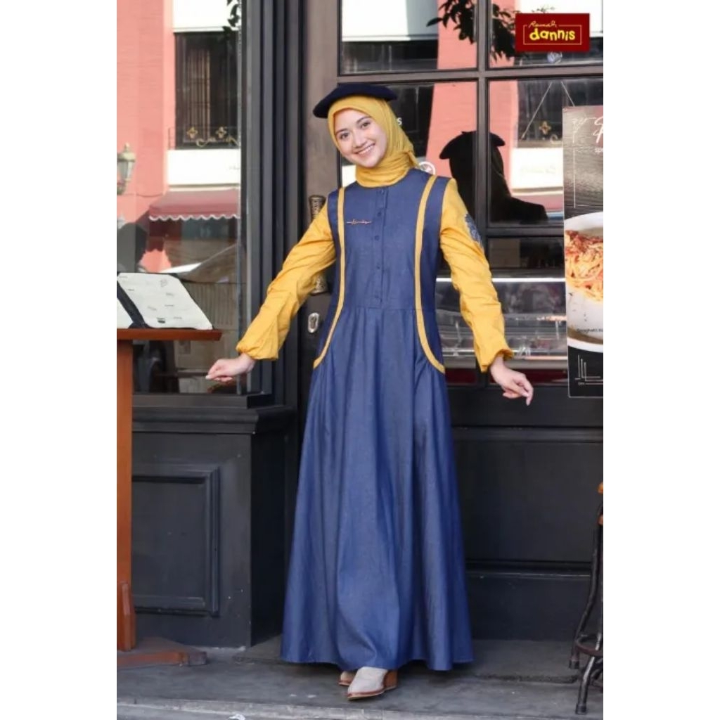 Gamis Dannis A230905 Baju Muslim Abaya Wanita Remaja dan Dewasa