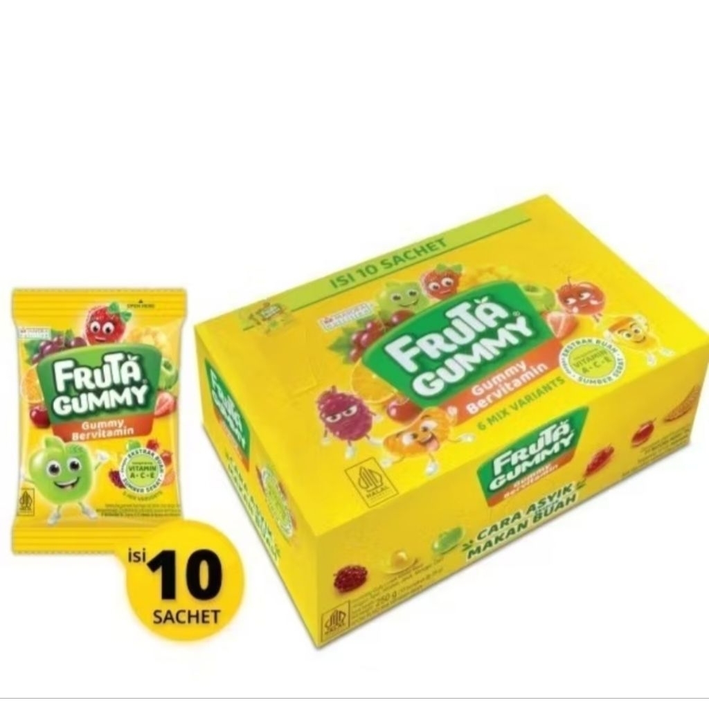 

Fruta Gummy isi 1 Pack isi 10 pcs @25gr