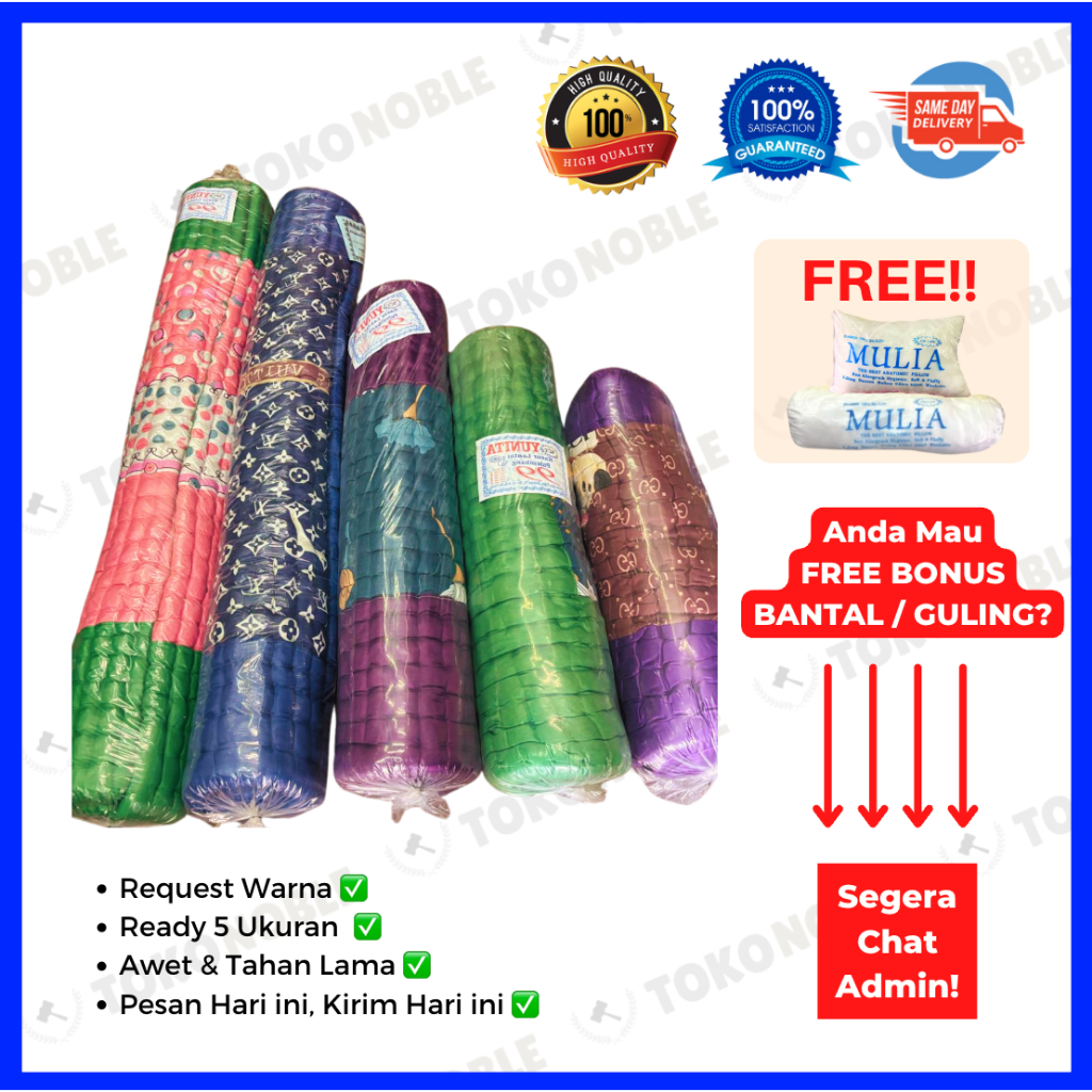 Kasur Lantai Palembang Tebal Original Asli Anti Kempes Jumbo Gulung Lipat
