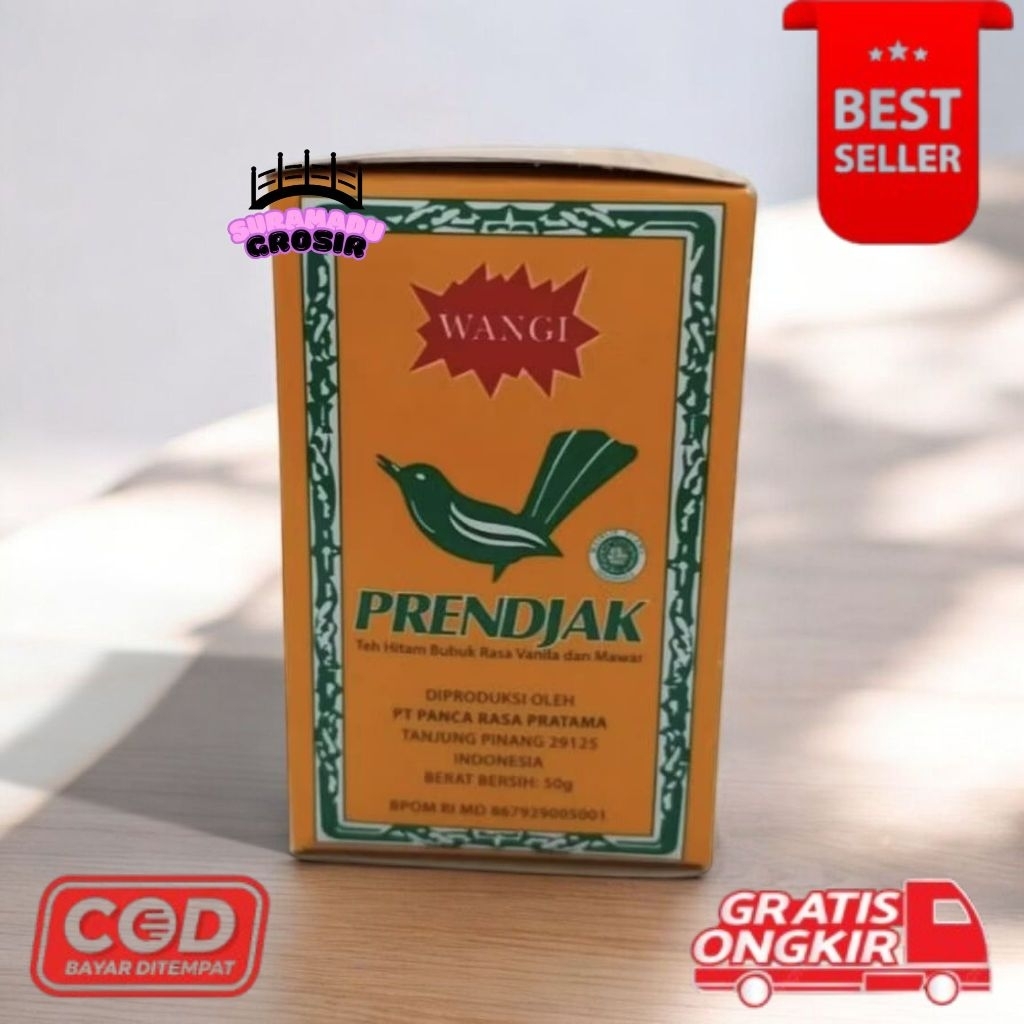 

[SG] Teh hitam bubuk prendjak 50g 10 pack free gelas