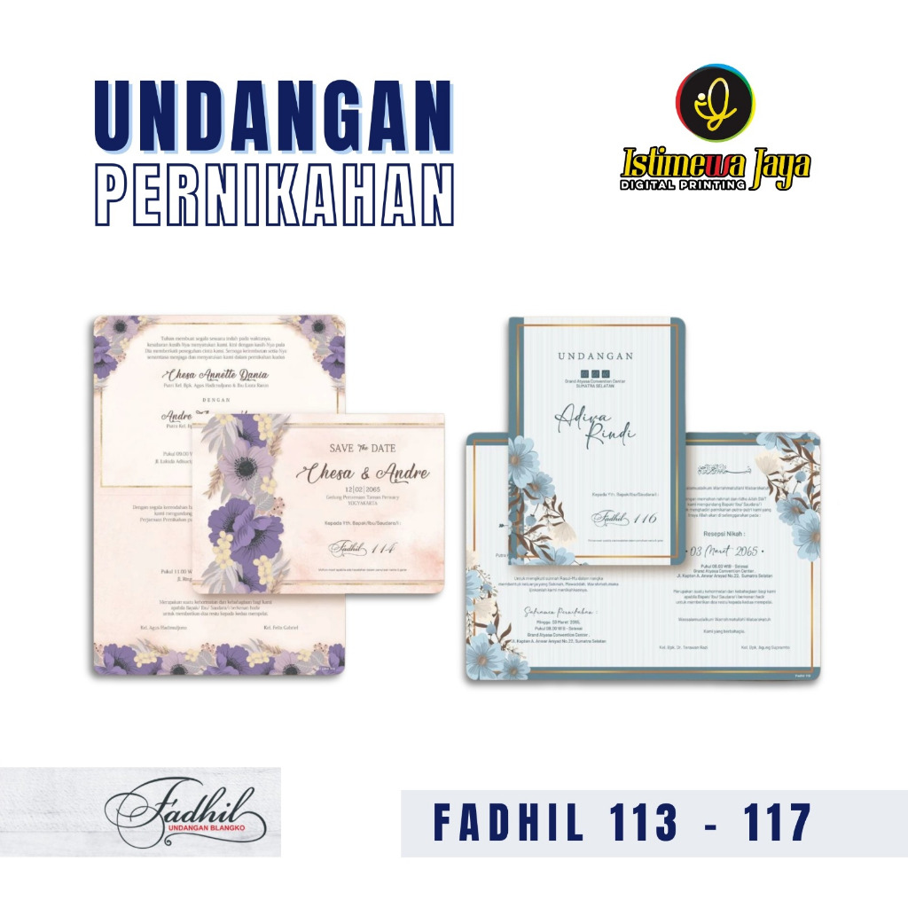 ISTIMEWA DIGITAL PRINTING -  Undangan Pernikahan Fadhil 113 -117