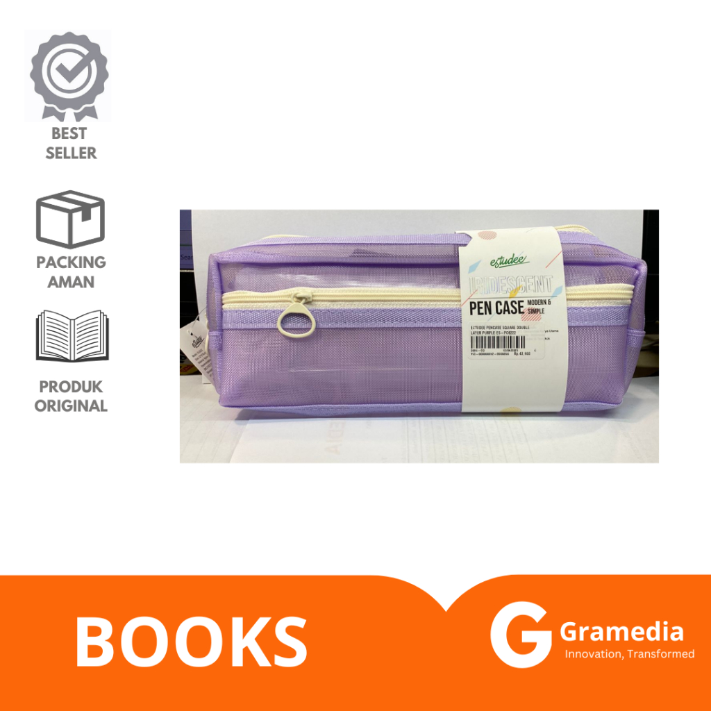 

Gramedia Lampung - Estudee pencase square double layer purple