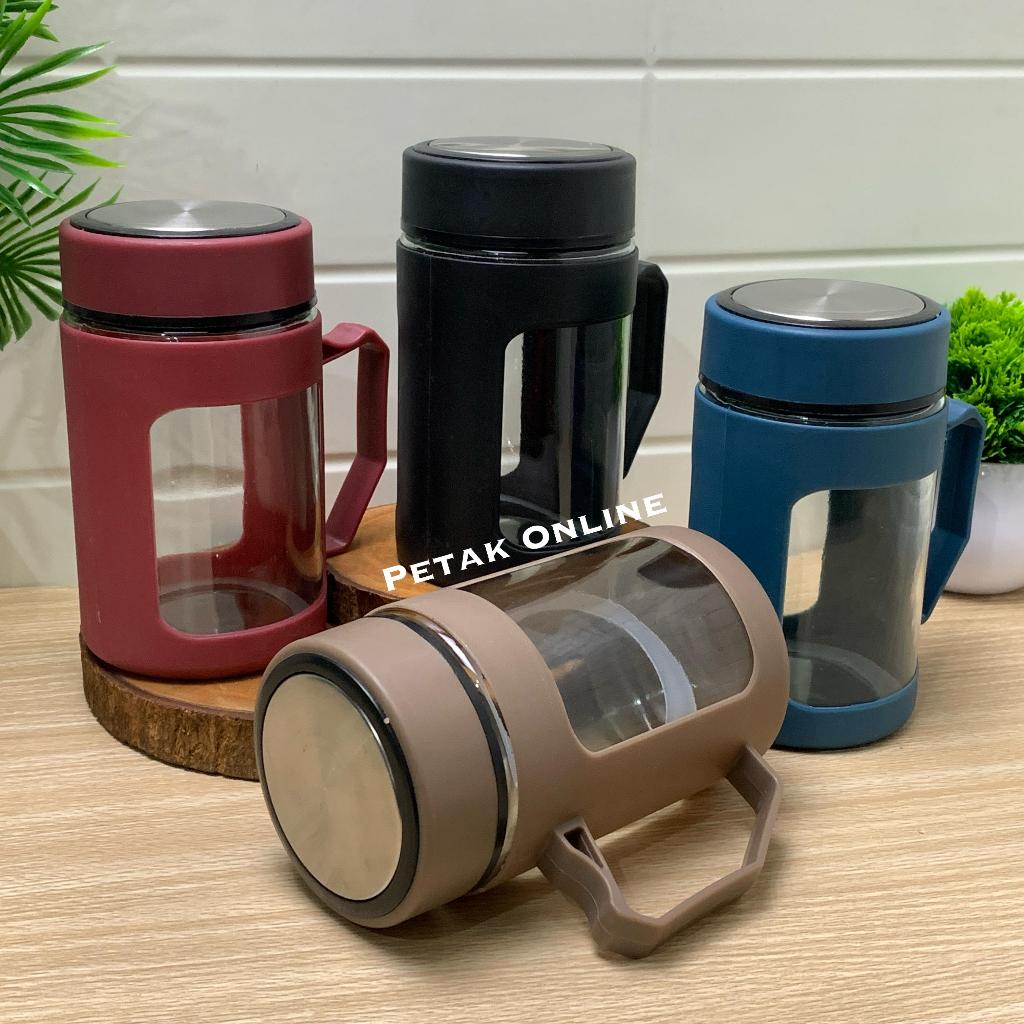 Gelas Kaca Gagang/ Gelas Shell 500 ML Warna Gelap Tanpa Kemasan