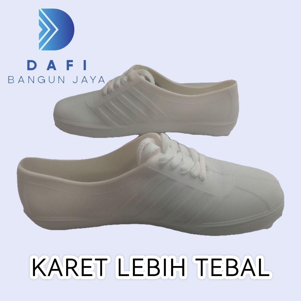 Harga Miring Sepatu Karet Putih Ap 963 Original Tebal & Lentur / Sepatu Bola/Olahraga/Petani/Mancing