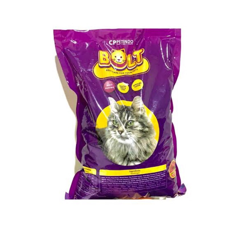Makanan kucing bolt repack 1kg / bolt repack 1kg / bolt ikan / bolt donut makanan kucing murah