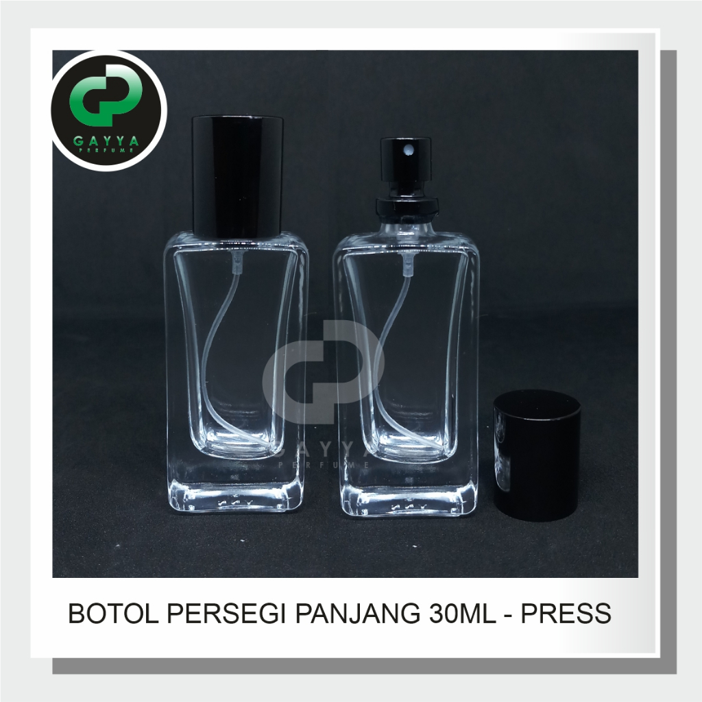 Botol Parfum - Herms Panjang 30ml Hitam Hitam | Press | 1 Lusin