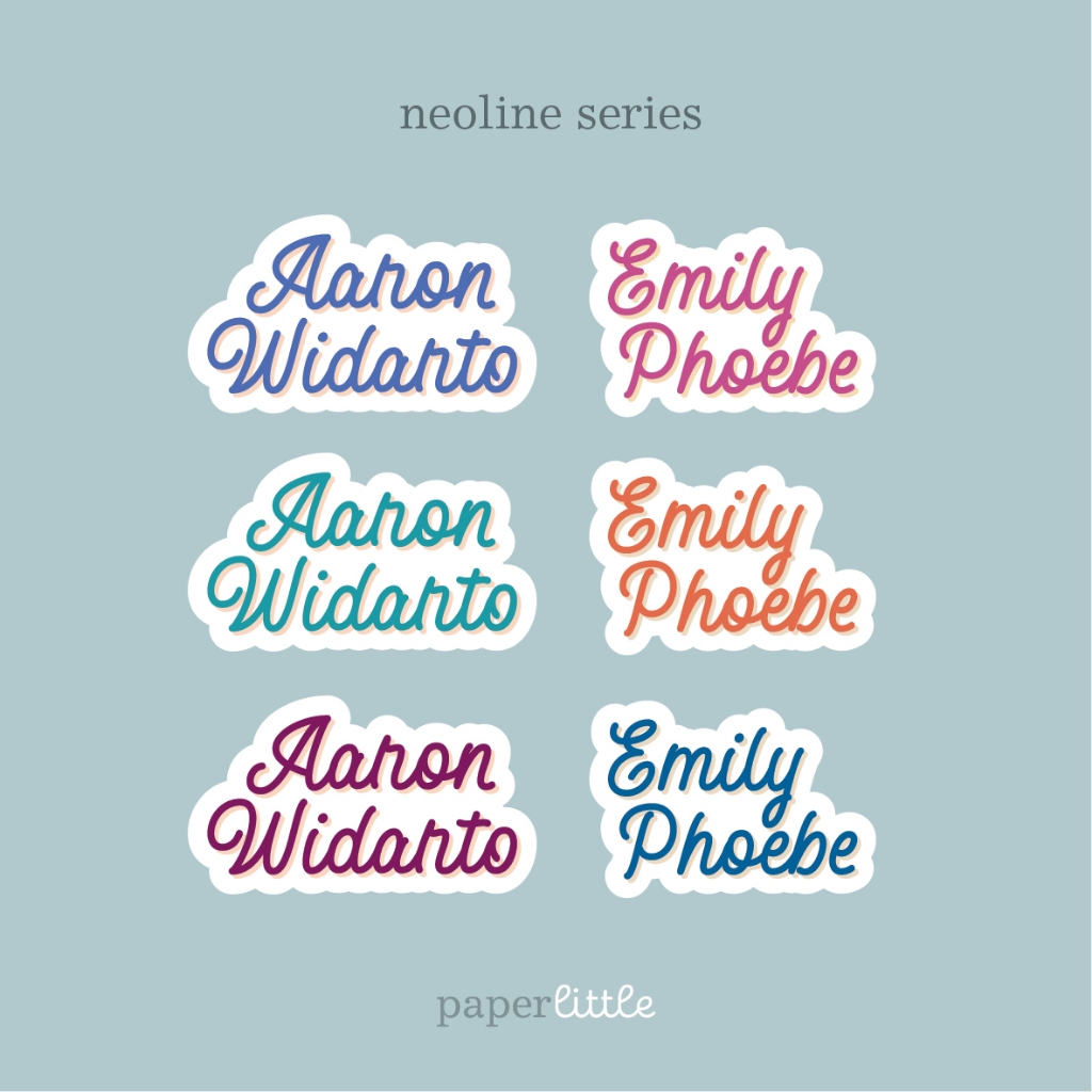 

Paperlittle / Neoline / Stiker nama waterproof label nama custom sticker dewasa anak
