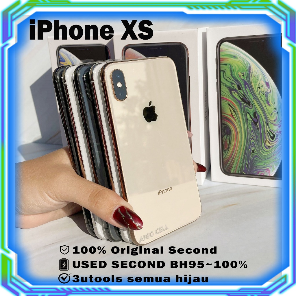 iPhone Xs 64GB Bekas Second Original100% Fullset All Sim Mulus Normal Like New Hp 3utools All Green