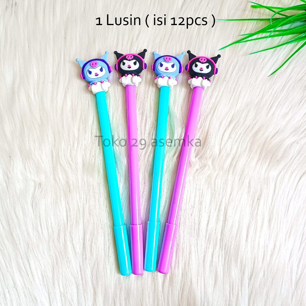 

12PCS SELUSIN PULPEN GEL KARAKTER KUROMI HEADSET HALLOWEN PGK-1900 ALAT TULIS PERLENGKAPAN SEKOLAH