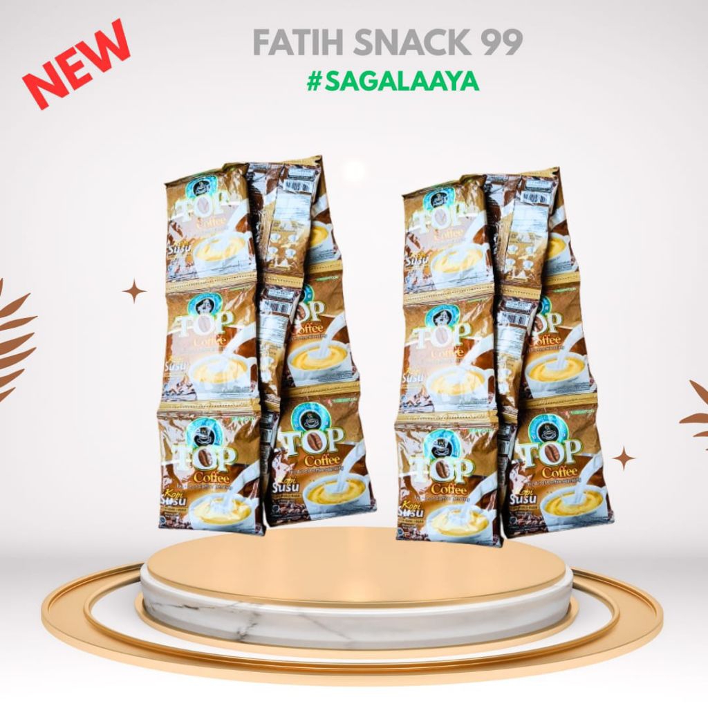 

TOP COFFEE SUSU ISI 10 SCH X 22G TOP COFFEE GULA AREN ISI 15 SCH X 22G KOPI BUBUK INSTAN 3IN1