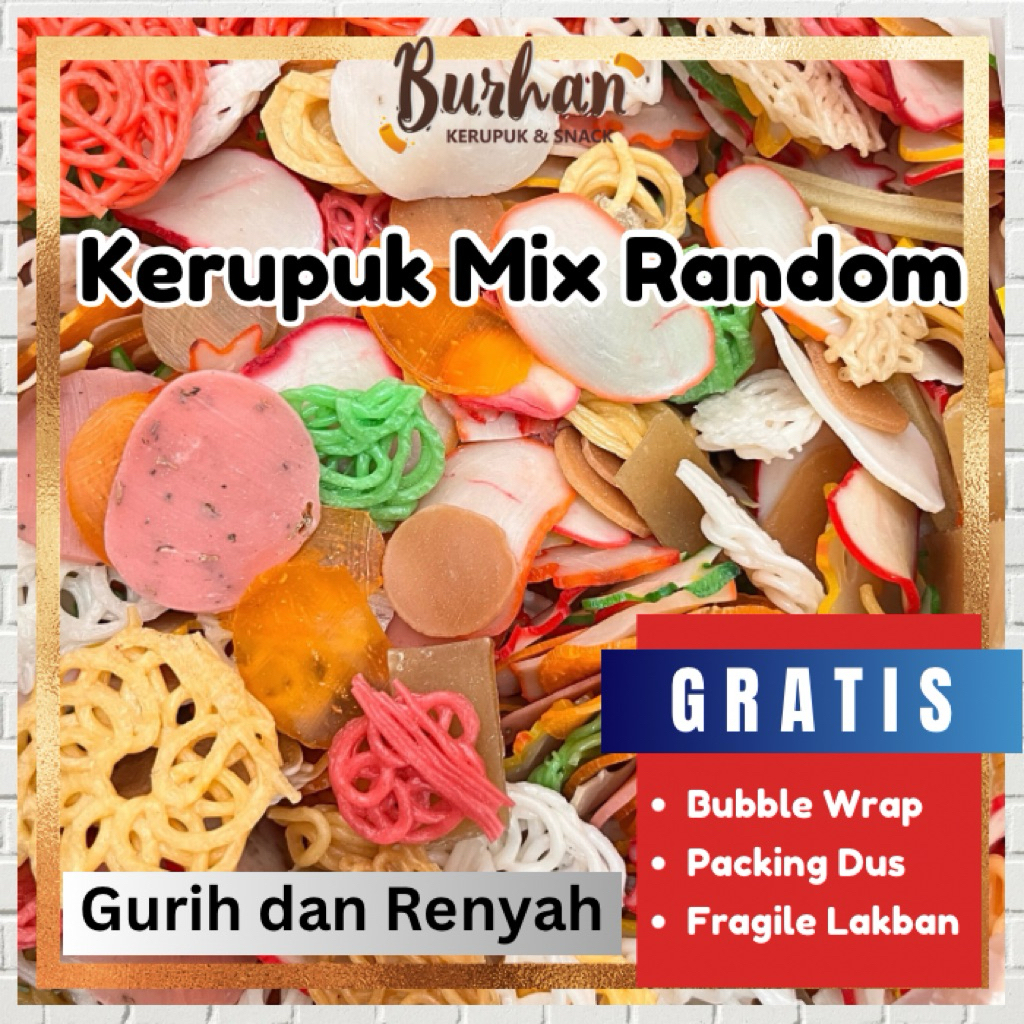 

Kerupuk Mentah Campur Mix Random 250gr | Burhan Kerupuk Grosir Jember | Enak, Murah dan Mudah Digoreng