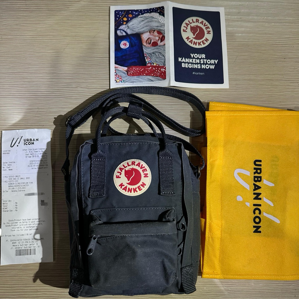 Preloved fjallraven kanken bag sling - colour graphite