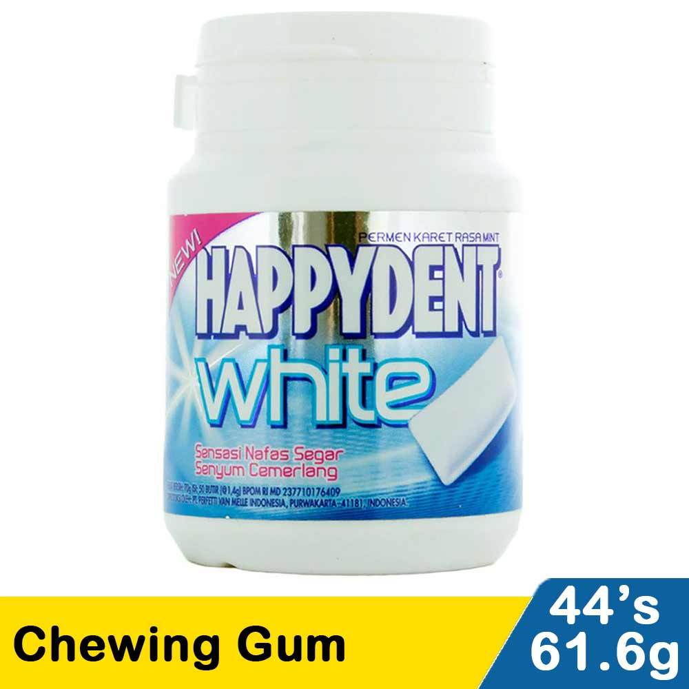 

HAPPYDENT WHITE CHEWING GUM 44'S BTL 61.6g
