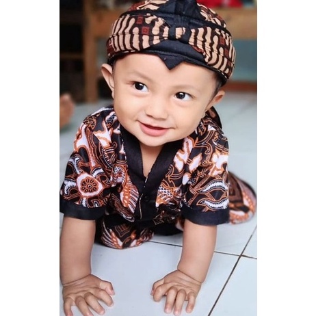 KODE N85I Blangkon Batik Bayi Cowok Iket Sunda Anak Balita Kekinian Bisa Cod