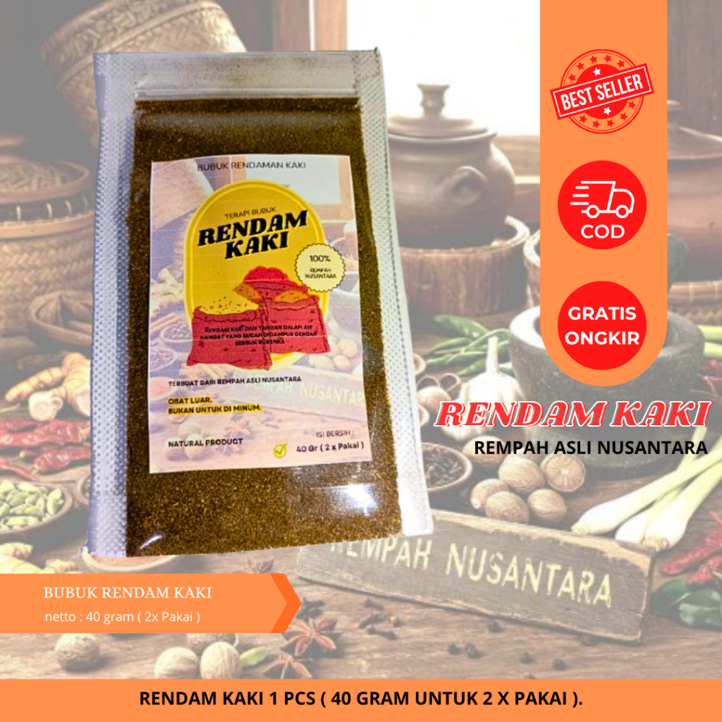 RENDAM KAKI Ramuan Rempah Kaki Serbuk Rendaman Kaki / Ramuan khas Tradisional Suku Dayak