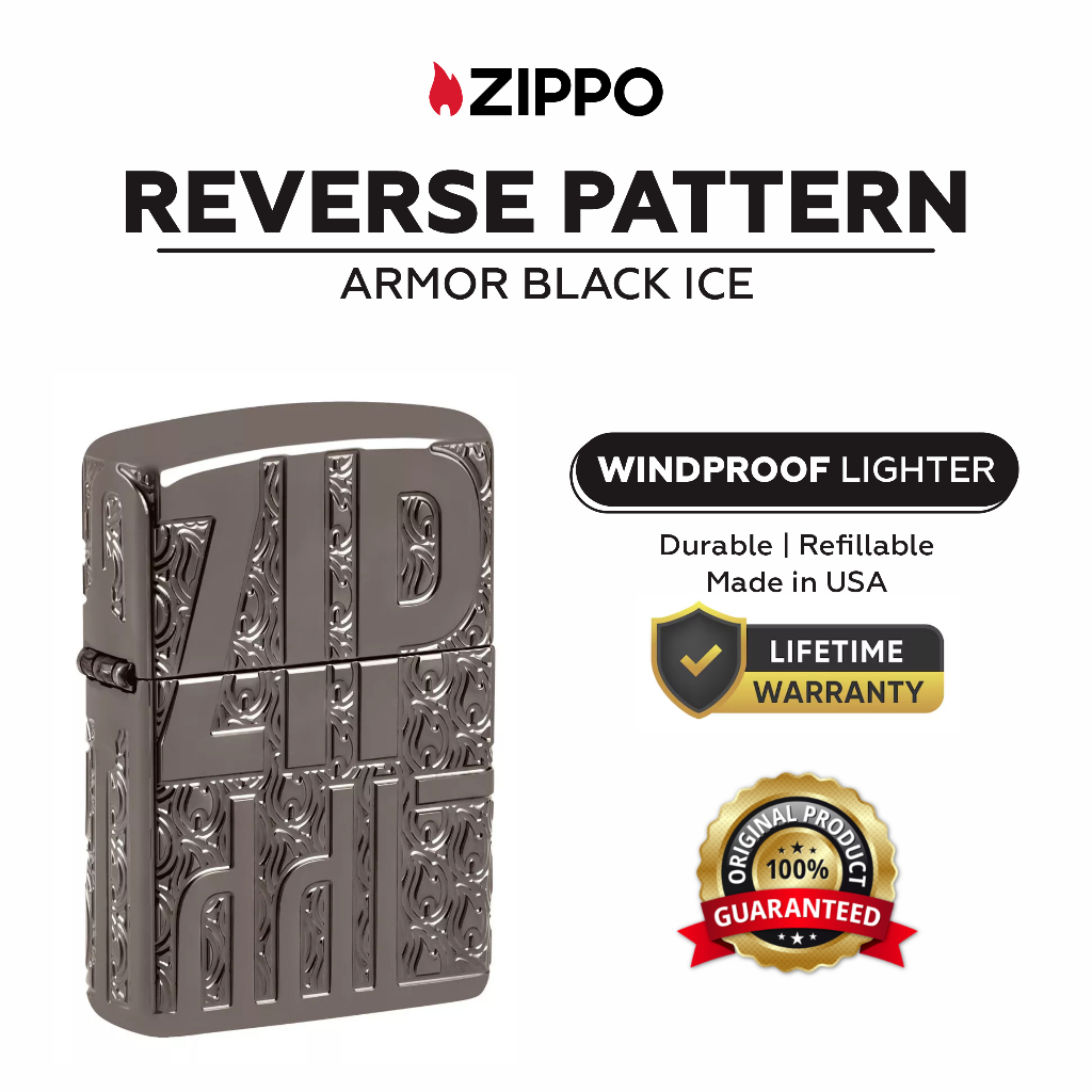Zippo 46312, Reverse Pattern Armor Black Ice
