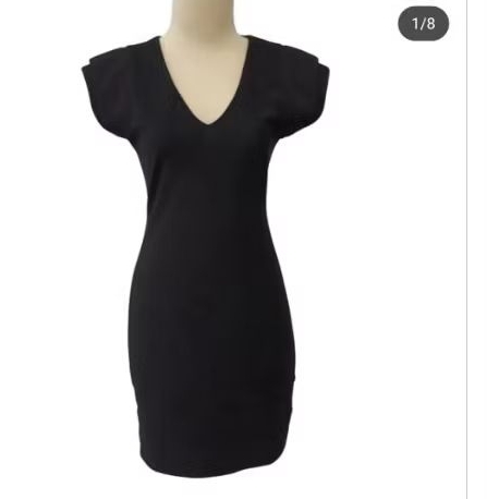 Dress Mini Hitam Polos Ketat Press Body Seksi Murah
