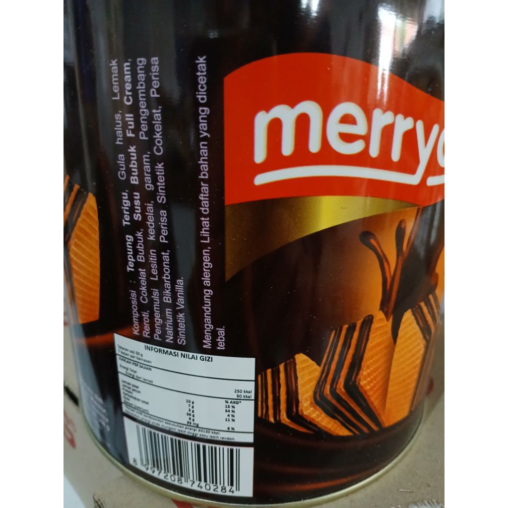

merryco wafer krim rasa coklat