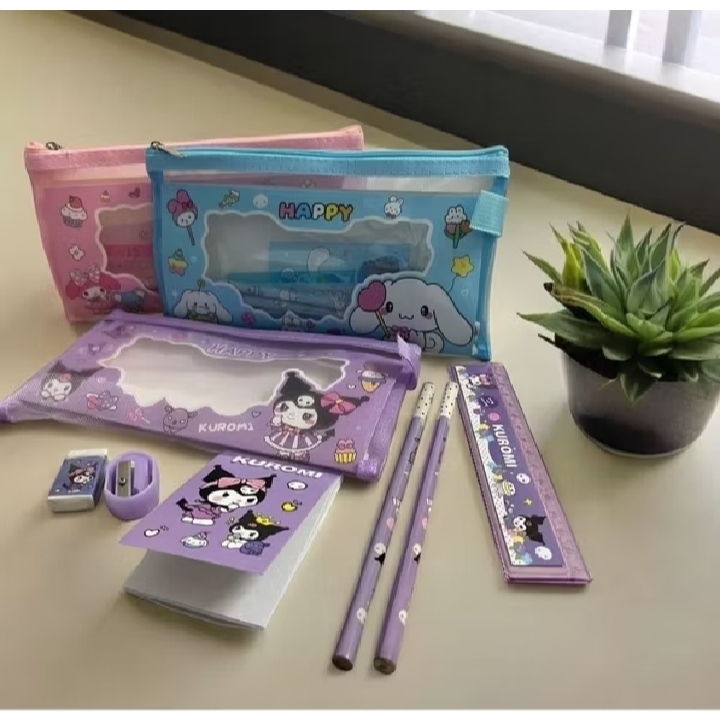 

Promo Study Set 7In1 Dengan Dompet/Paket Set Alat Tulis Stationery Karakter Lucu