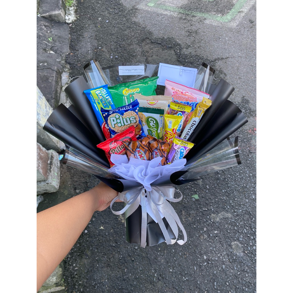 

Buket snack ukuran medium (mix snack)