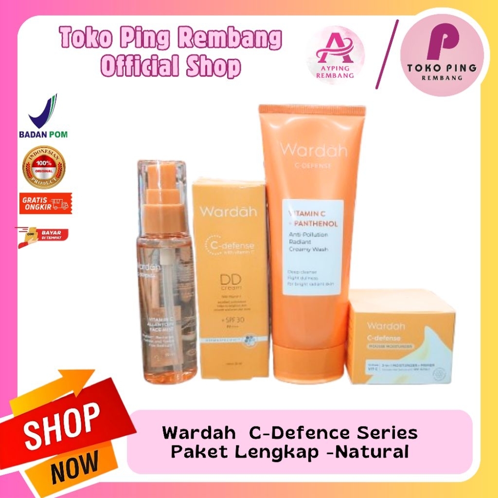 Wardah C-Defense  series paket lengkap -Natural