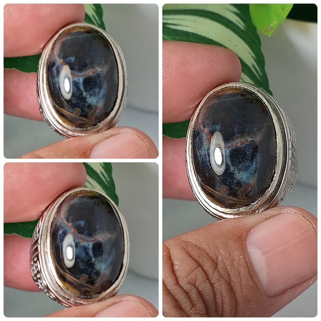 cincin batu bacan blue elektrik realpic