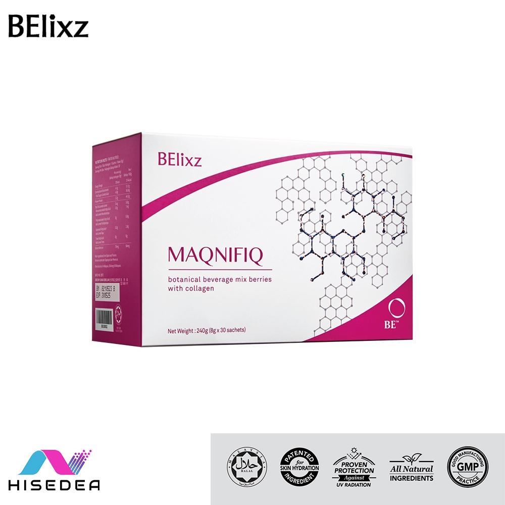 BElixz MAQNIFIQ Botanical Beverage Mix Berries Collagen 30 Sachets
