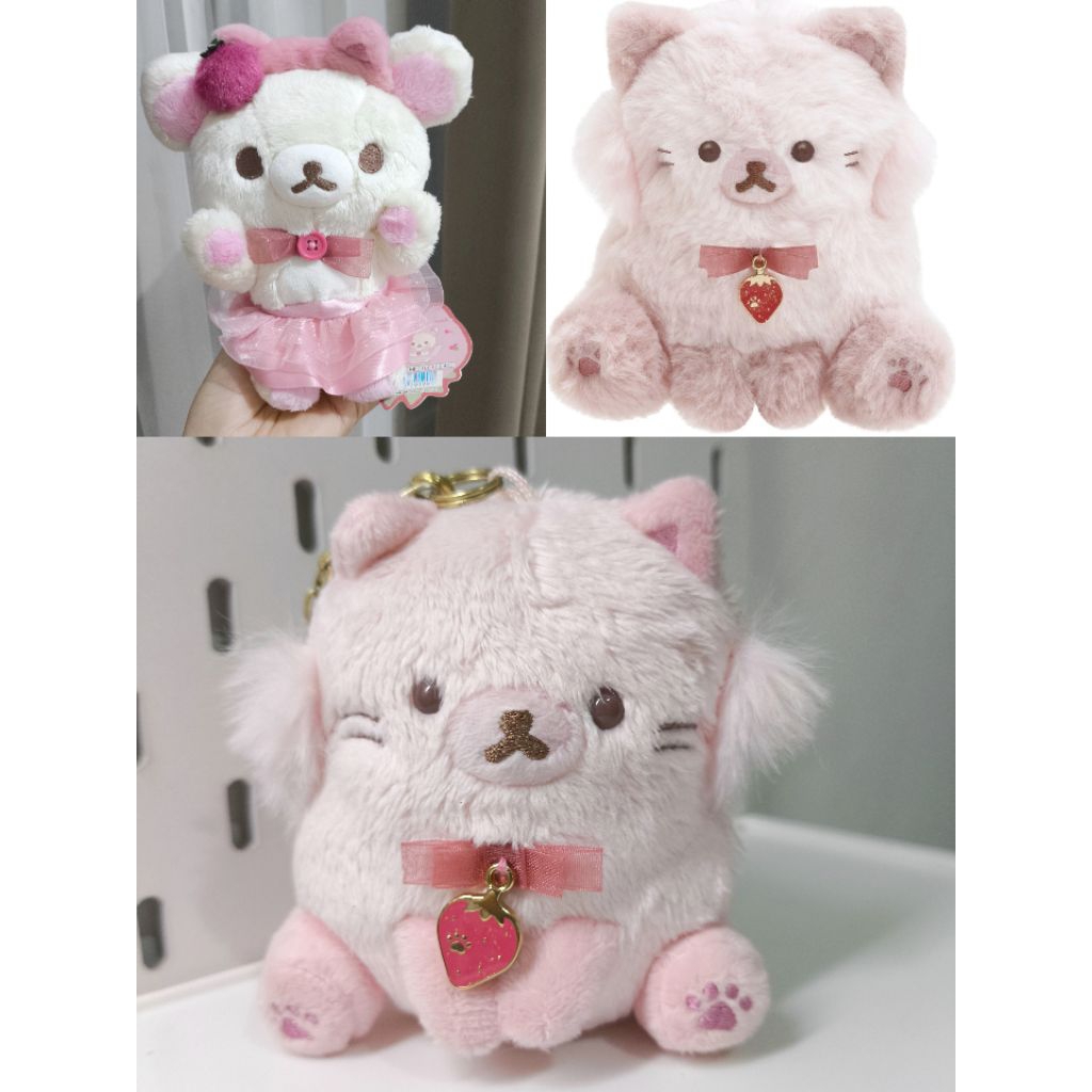boneka korilakkuma strawberry cat / boneka rilakkuma cat / boneka korilakkuma strawberry