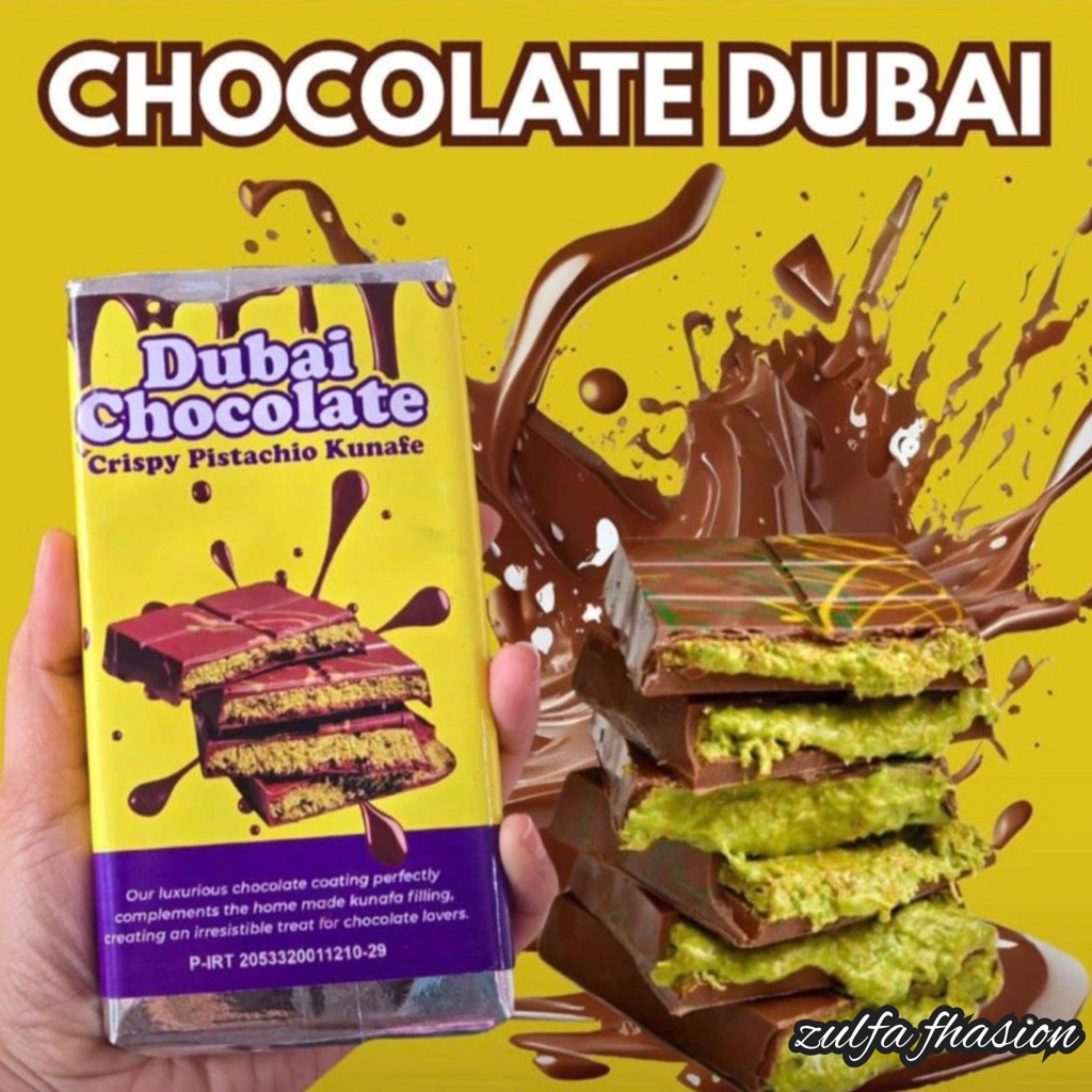 

Chocolate Kunafe Dubai Original Crispy "PISTACHIO KUNAFE" Berat ±270 gr ,Size 16x8 cm ,Coklat Viral Lembut Meleleh Dimulut Food Cocoa Cemilan Makanan Cokelat