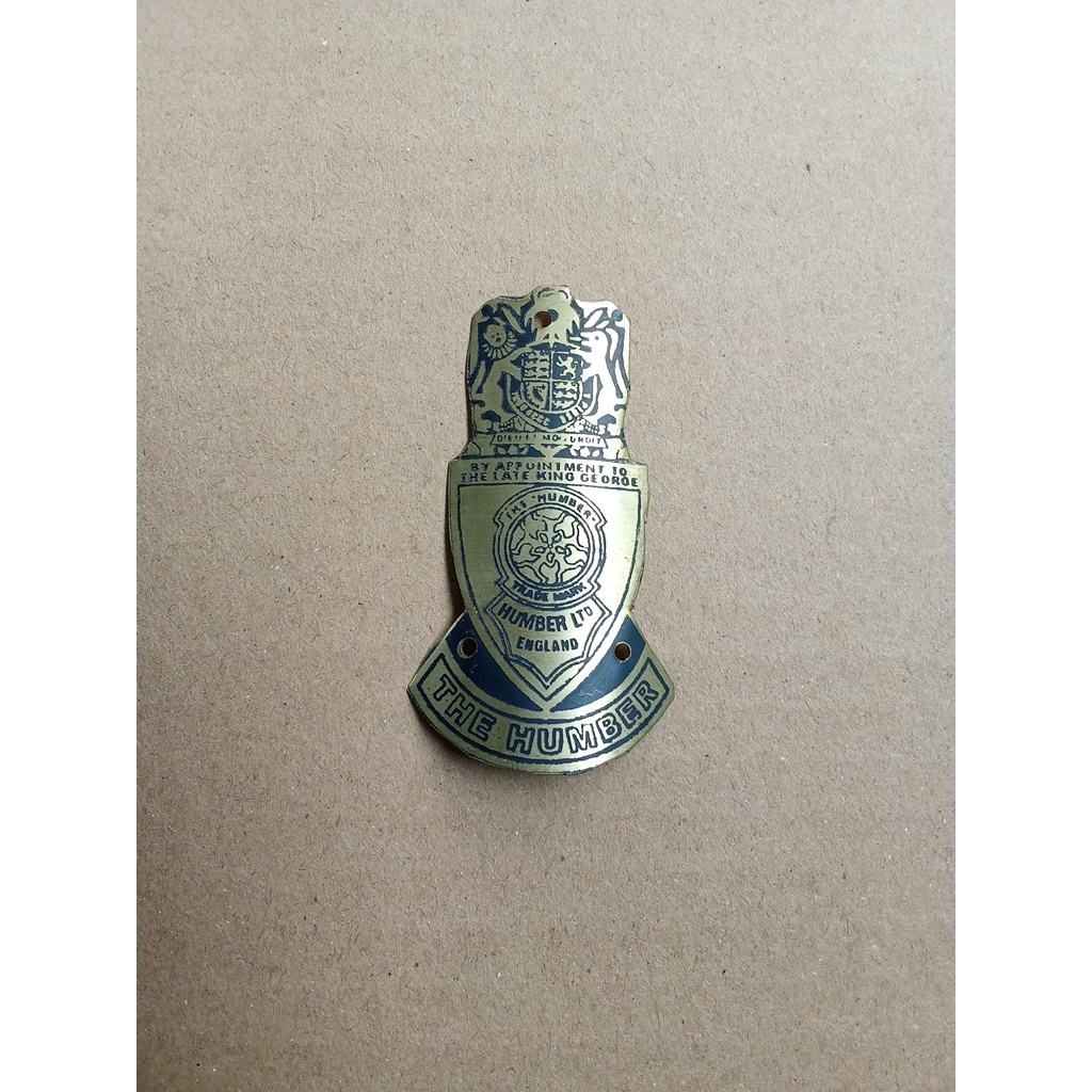 Emblem sepeda onthel Humber kuningan hitam