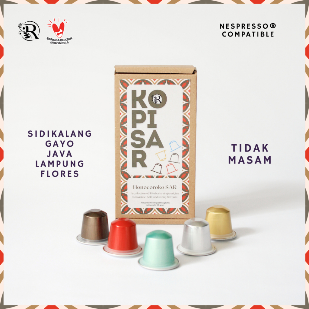

Honocoroko SAR 2025 Assorted Robusta Edition - Nespresso Compatible Coffee Capsule Kopi Kapsul untuk Mesin Nespresso by Kopi Coffee SAR