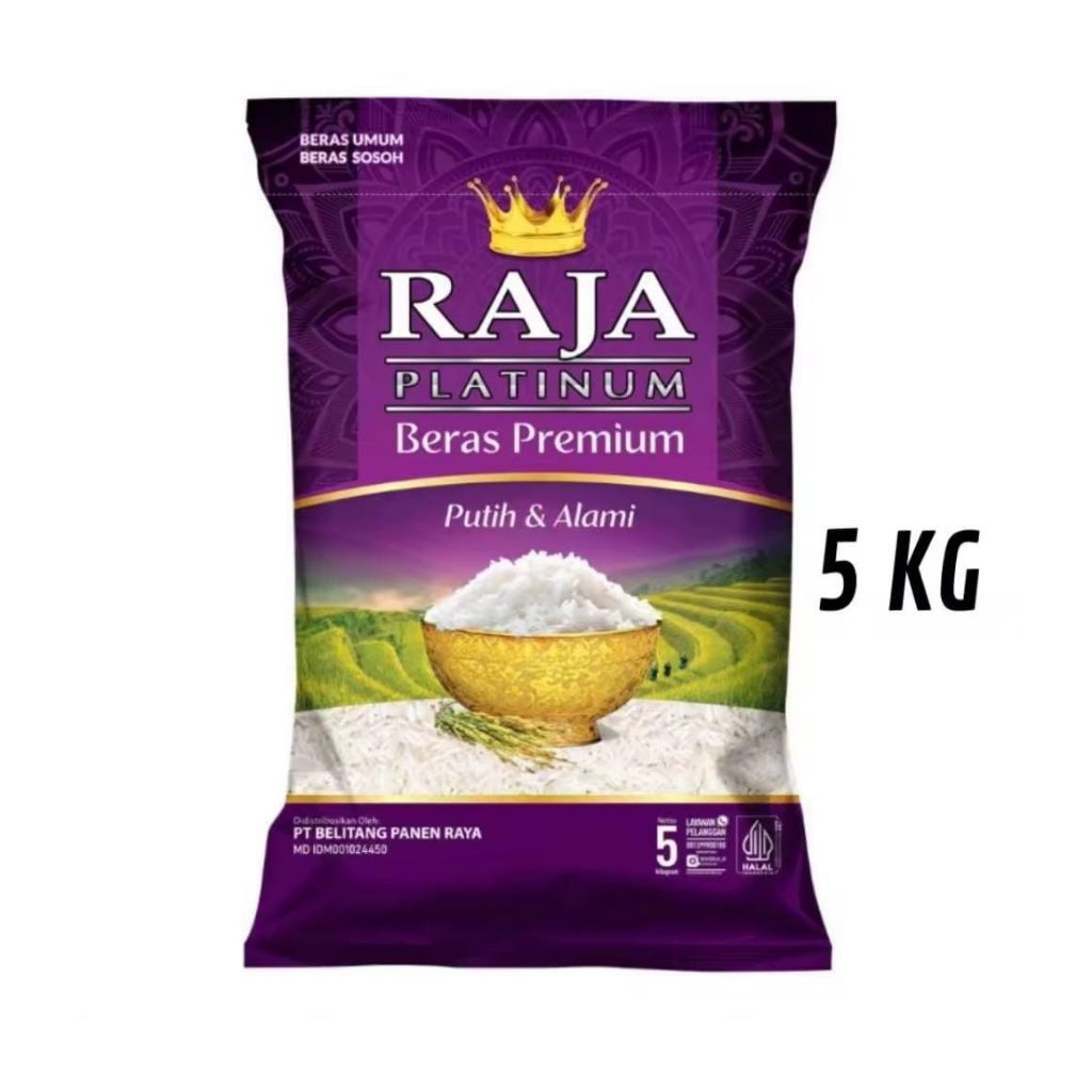 

Beras Raja Platinum Kemasan 5 KG Beras Premium Putih Dan Wangi