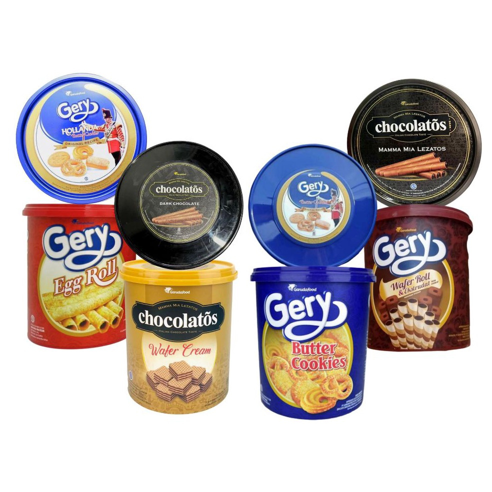 

Gery Egg Roll | Butter Cookies | Wafer Roll | Chocolatos | Kemasan Ember 300 gr