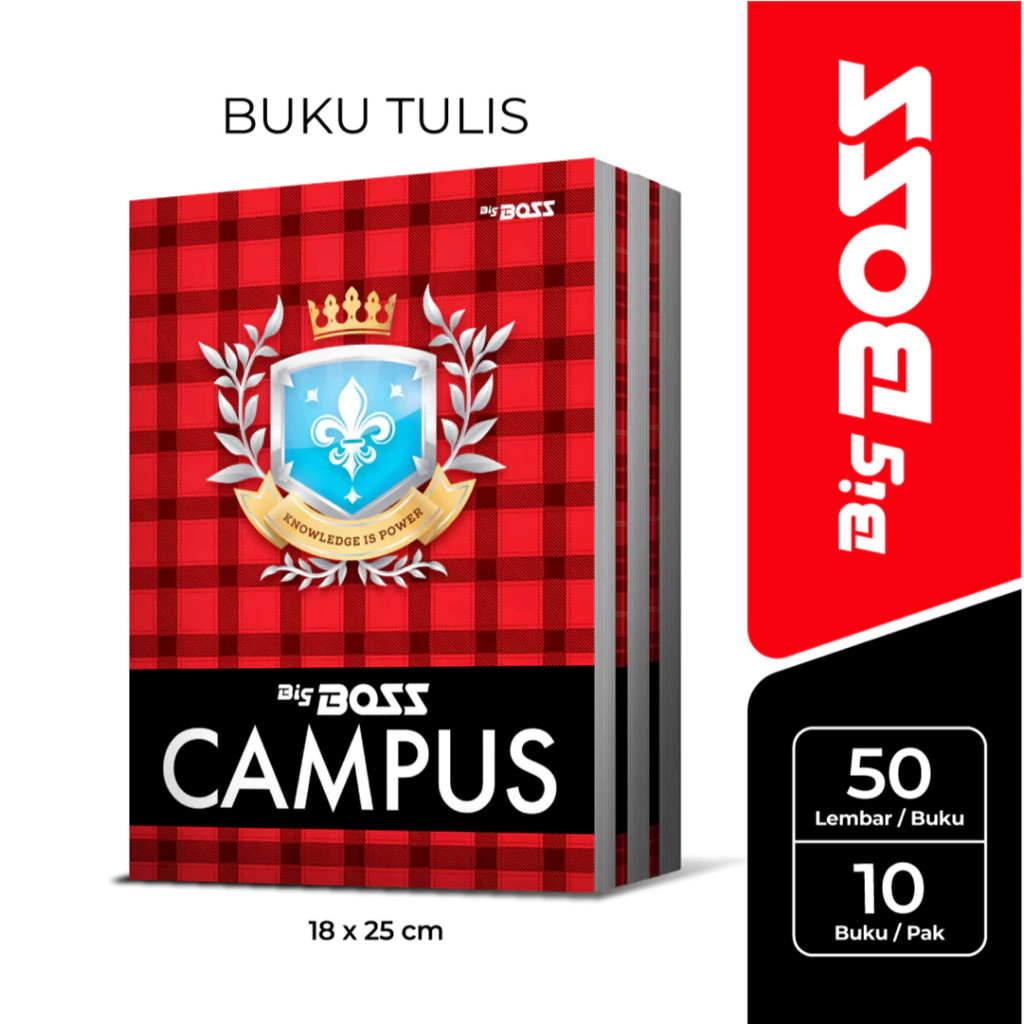 

BigBoss Campus Buku Tulis 50 Lembar - BBO EB 50 CAM - Buku Tulis & Big Boss 42 Lembar Pak isi 6 Buku