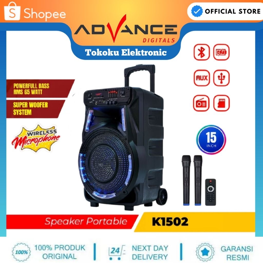 ADVANCE K1502 K 1502 Speaker Meeting Portable Bluetooth 15inch
