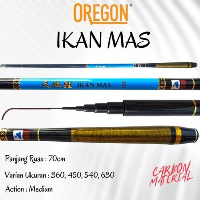 Joran Tegek Carbon Oregon Ikan Mas Set Kolong Keramik 360 450 540
