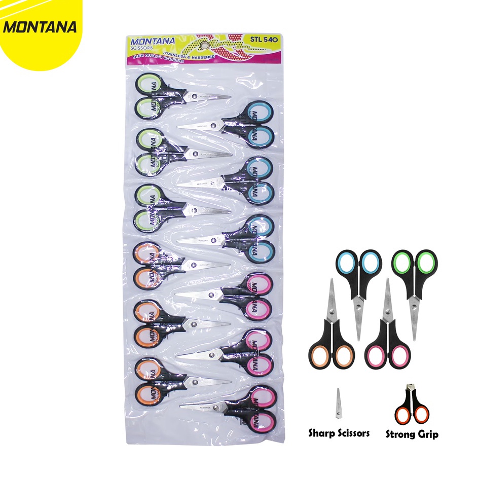 

MONTANA Scissors Gunting Stainless Steel 12 Cm High Quality Kuat Tajam Anti Karat STL54Lusin