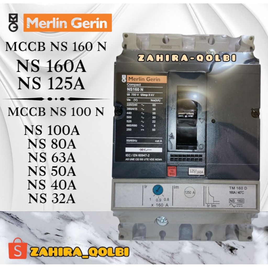 MCCB MERLIN GERIN Tipe NS 160 N 160A/ 125/ 100A/