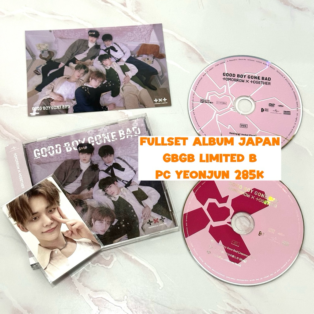 OFFICIAL ALBUM TXT JAPAN LIMITED B YEONJUN GBGB GOOD BOY GONE BAD FULLSET SOOBIN BEOMGYU TAEHYUN HUE