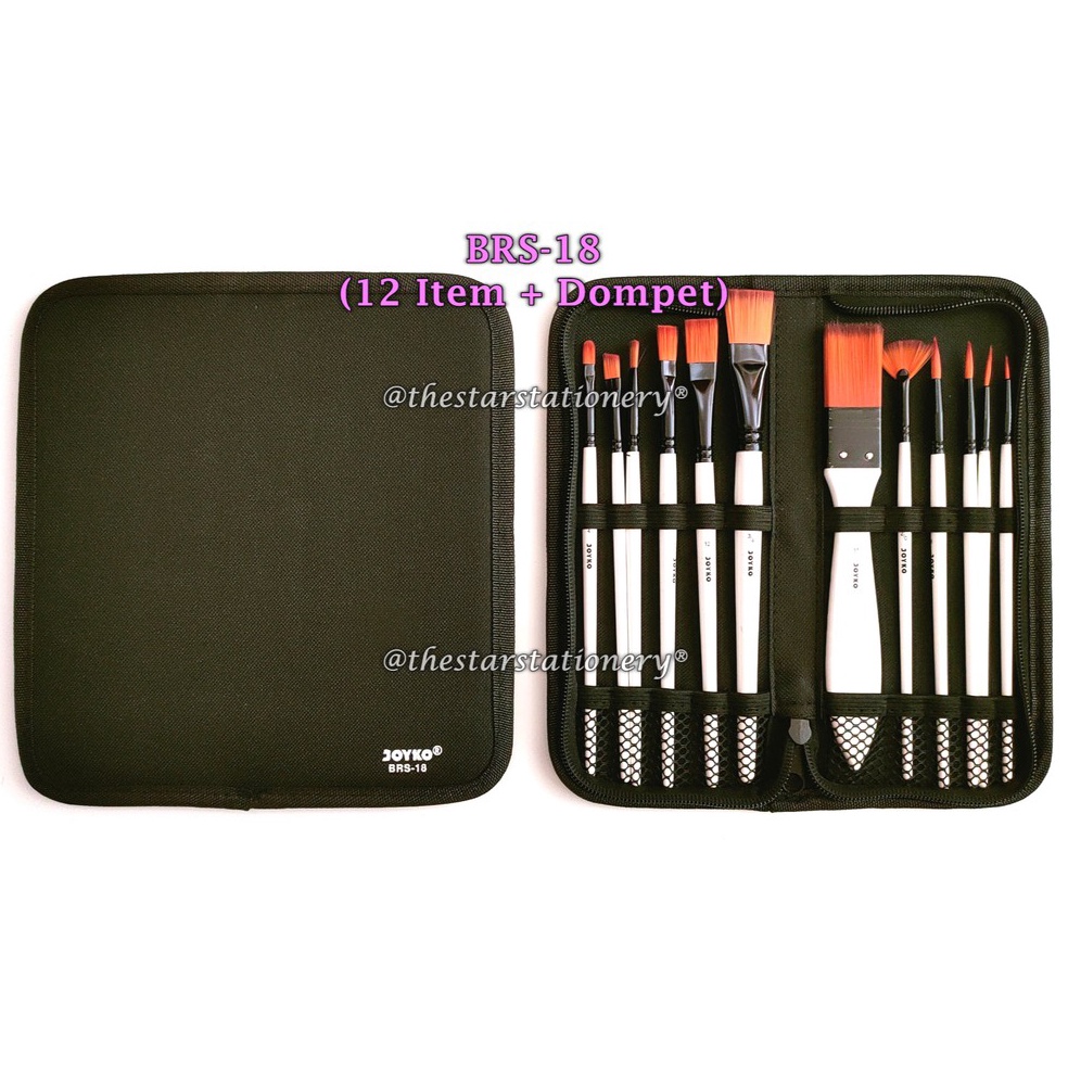 

KODE C18S 1 Set GROSIR Kuas Cat Air JOYKO BRS18 Brush Kuas Cat Air Lukis Acrylic Joyko BRS18 Set
