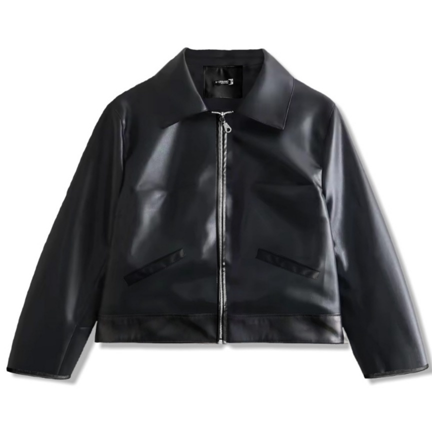 KODE K15J Dhozen Jaket Kulit Viena Crop Perempuan