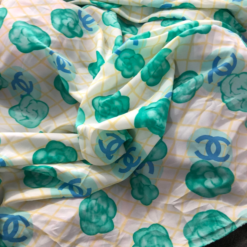 kain diamond crepe motif bunga - kain diamond crepe motif premium apt