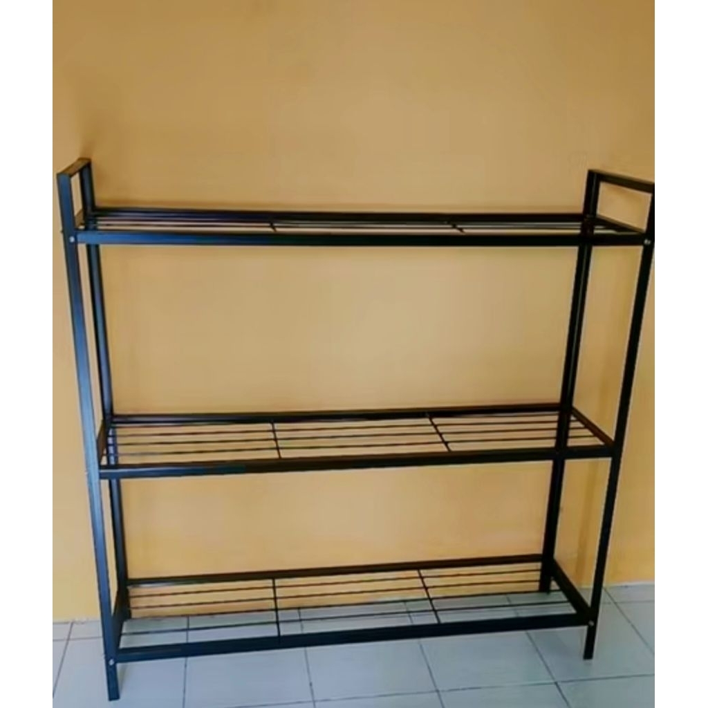 RAK BUNGA RAKIT || Rak Bunga & Tanaman Besi 3 Susun, Kuat dan Elegan, Cocok Untuk Tanaman Indoor ata