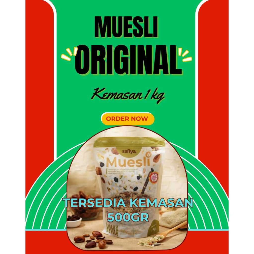 

Multigrain Safiya Muesli Fruit and Seed 1 KG Sereal Sehat Original Diet