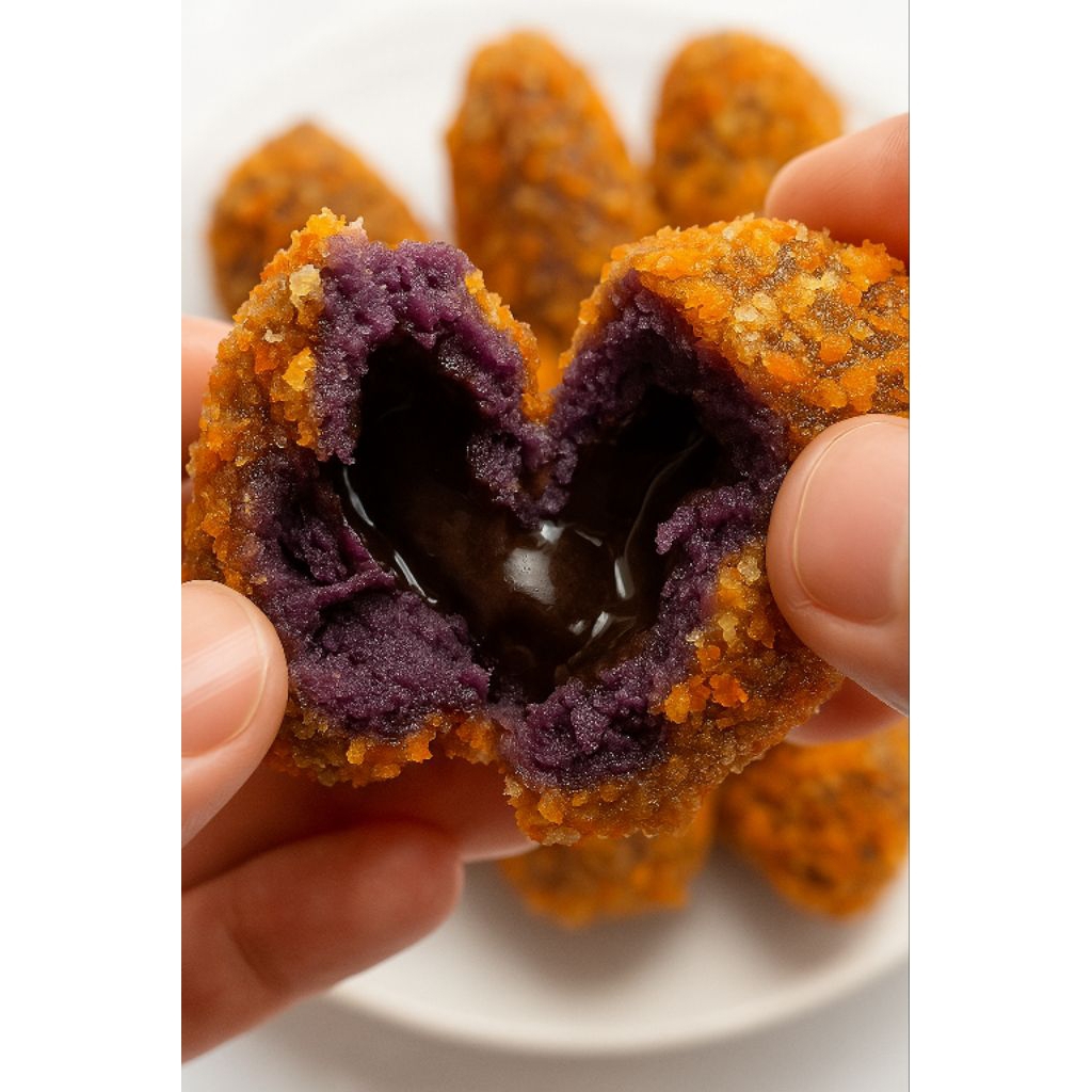 

Kroket Goguma (Ubi Ungu) isi cokelat lumer 10 pcs