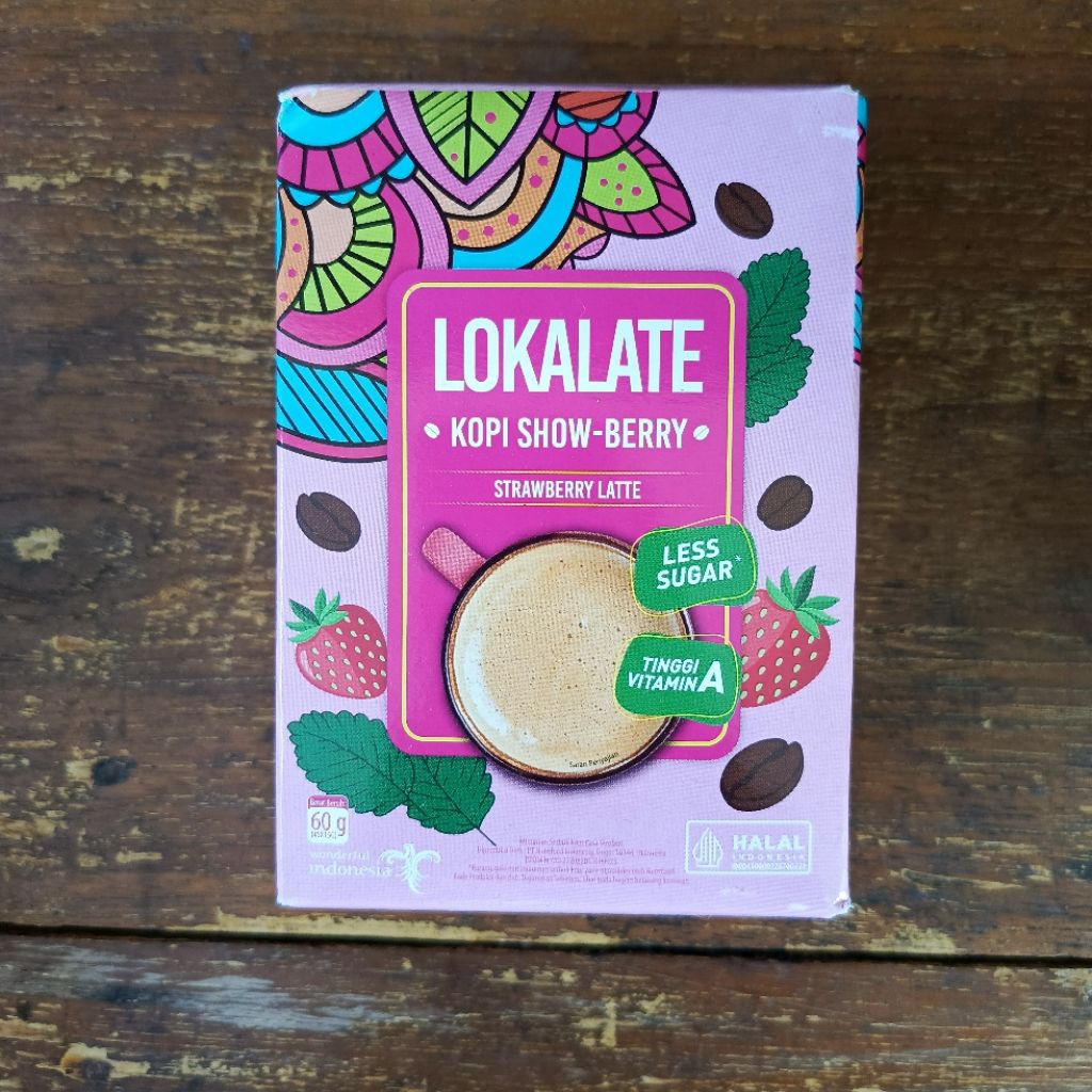 

Lokalate Showberry strawberry latte Alpukat Aren Kawista Popcorn Andaliman Tape Ketan Pisang Epe 10 sachet